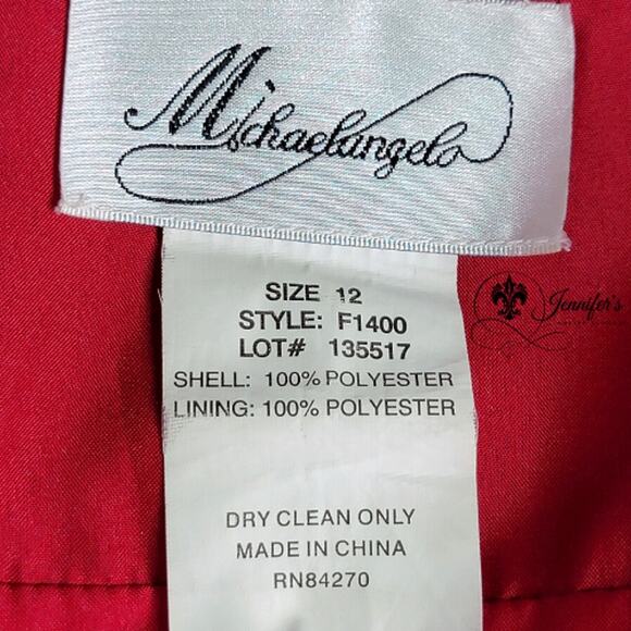 Michaelangelo Red Sequined and Chiffon Halter Dress Size 12 - Picture 10 of 12